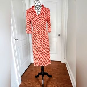 DVF Diane von Furstenberg Mid Length Chain Red Dress Size 6